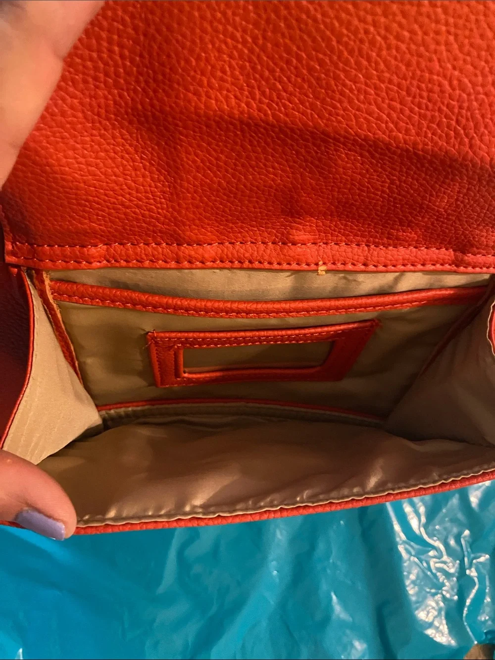 Giani Bernini Vibrant Orange Pebbled Satchel with Chain & Buckle